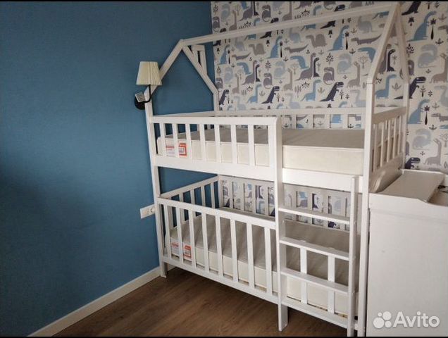 Кровать домик двухъярусный Малыш +