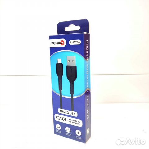 Кабель fumiko CA01 micro USB 3м черный