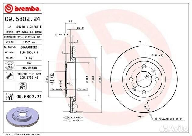 Диск тормозной Standard перед