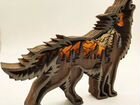 Статуэтка волк из дерева LED подсветка объявление продам