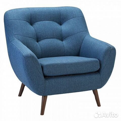 Кресло Skandi-1 рогожка синий