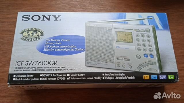 Радиоприемник Sony icf-sw 7600 gr (Япония ) новый