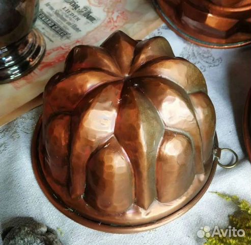 Антиквариат из Европы.Стар форма для выпечки Медь