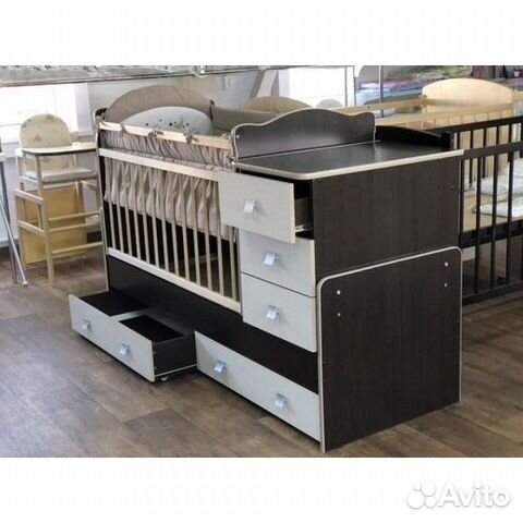 Кровать детская с комодом и ящиками 