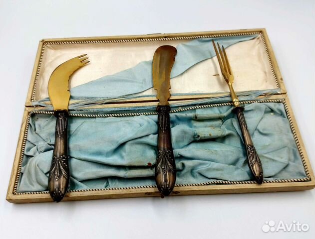 Аникварный набор столовых приборов серебро 84 пр