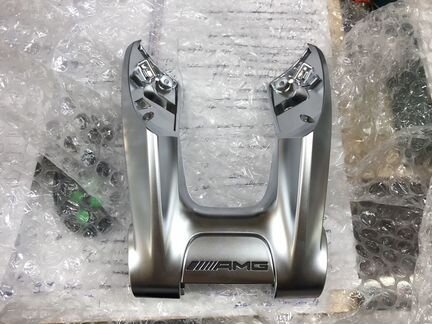 Накладка руля Amg для Мерседес черная и хром