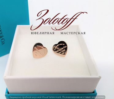 Золотые серьги Tiffany