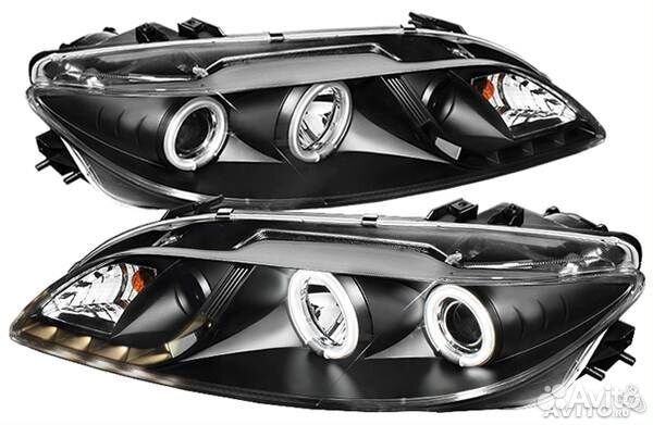 Передние фары Mazda 6 Мазда 2002-2008г тюнинг черн