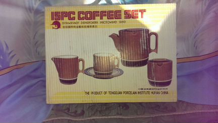 Глиняный чайно-кофейный сервиз новый