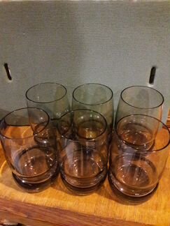 Стаканы пивные 6 шт. стекло 0.4 л. Винтажные