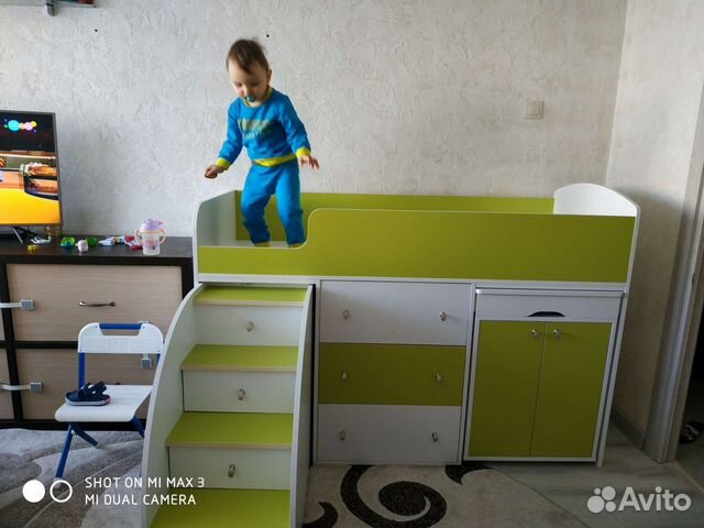 Детская кровать чердак со столом