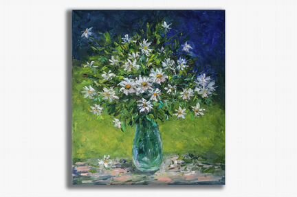 Картина Маслом Ромашки Цветы