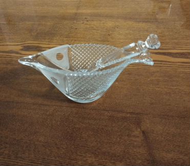 Хрустальная посуда СССР. Икорница с ложкой