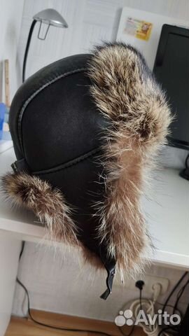 Шапка зимняя детская с мехом волка
