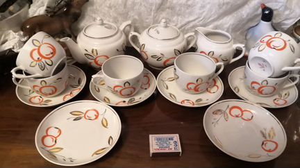 Редкий чайный сервиз дфз Вербилки райские яблоки