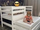 Выдвижная кровать матрешка для двоих детей-массив
