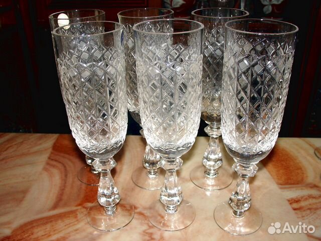 Бокалы фужеры стекло хрусталь винтаж СССР