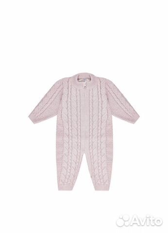 Вязанный комбинезон и платье с пинетками