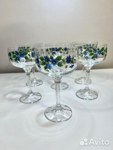 Фужеры (шампанки) с незабудками времен СССР