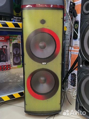 Супер мощная колонка 1200вт 2 unf микрофона 120см