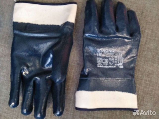 Перчатки хб манжет-крага нитрил Стронг арт133