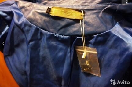 Пиджак женский, new, экокожа, васильковый