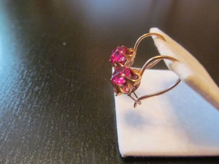 Винтажные сережки серебряные позолоченые