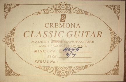 Гитара Cremona 4655 размер 4/4 Чехия