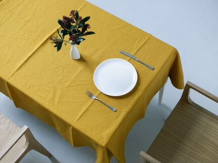 Горчичная скатерть из льна Zara Home