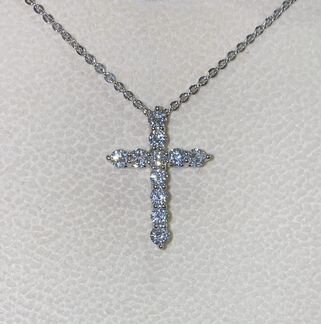 Крест/подвеска/колье- золото бриллианты