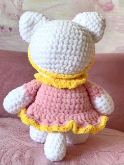 Игрушка мягкая вязаная Киска в подарок ребёнку