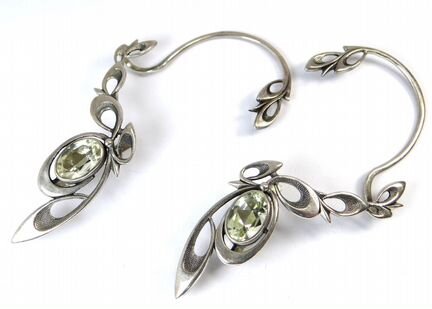 Советские серебряные серьги 875 пробы, СССР