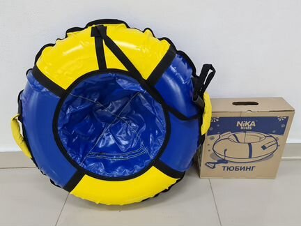 Тюбинг Ника 70 см Синий/желтый Новый