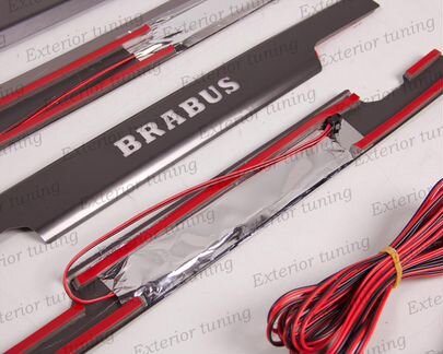 Накладки brabus на пороги Mercedes G463 черные