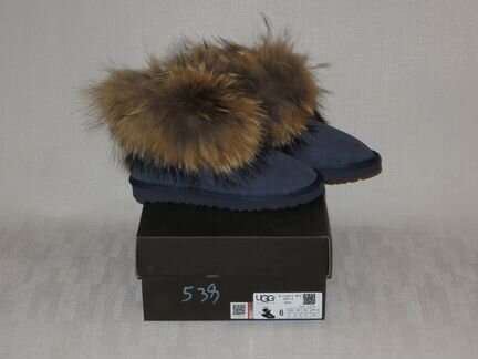 Угги Ugg Fox Fur Mini Ultra Navy