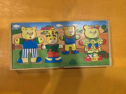 Пазл деревянный одень мишек