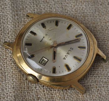 Часы Слава 2414 СССР позолота AU20 vintage soviet