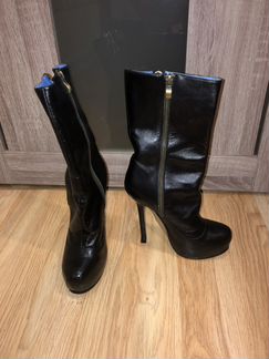 Кожаные сапожки на платформе и на шпильке, р-р 37