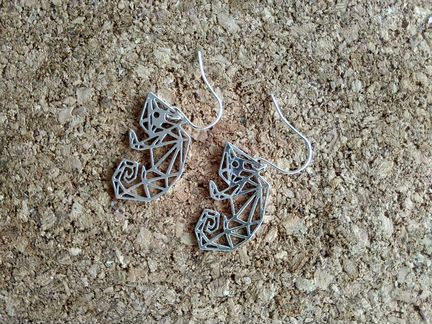 Серьги с хамелеонами ручной работы