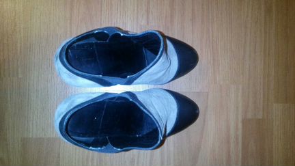 Ботильоны замшевые. полусапожк. на шпильке