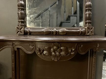 Зеркало антикварное старинное напольное с консолью
