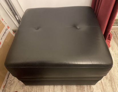 Пуфик икеа кожаный чёрный