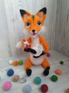 Валяная игрушка ручной работы Лиса