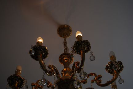 Люстра из бронзы с покрытием золотом 750пробы