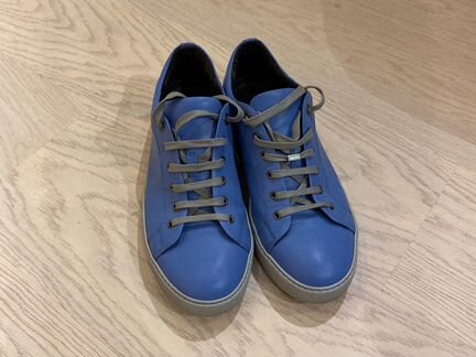 Синие кожаные кроссовки Lanvin