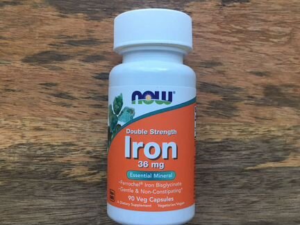 Железо 36мг 90капсул - NOW