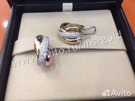 Золотые серьги Cartier Trinity