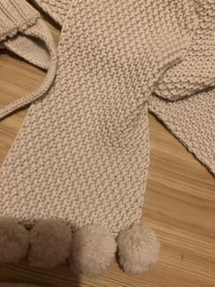 Шарф шапка меринос Hand made 50 как новый