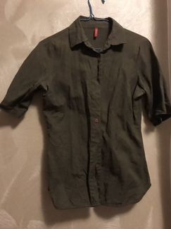 Льняная рубашка с коротким рукавом