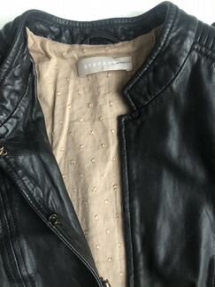 Куртка кожаная женская 40it xs-s Stefanel новая